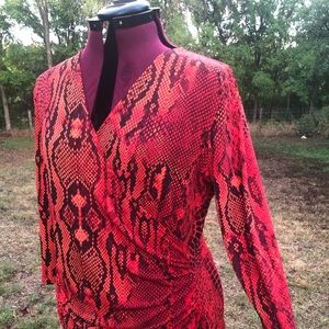 Anne Klein python print in red and orange